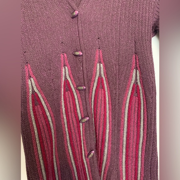 Vintage First Lady by G. W.S. Midi Knit Sweater Womens Small Plum - Picture 4 of 8